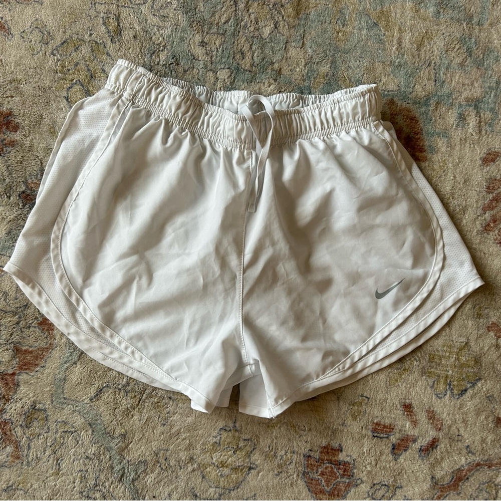 Nike Women's White Dri-fit Running Shorts, size S